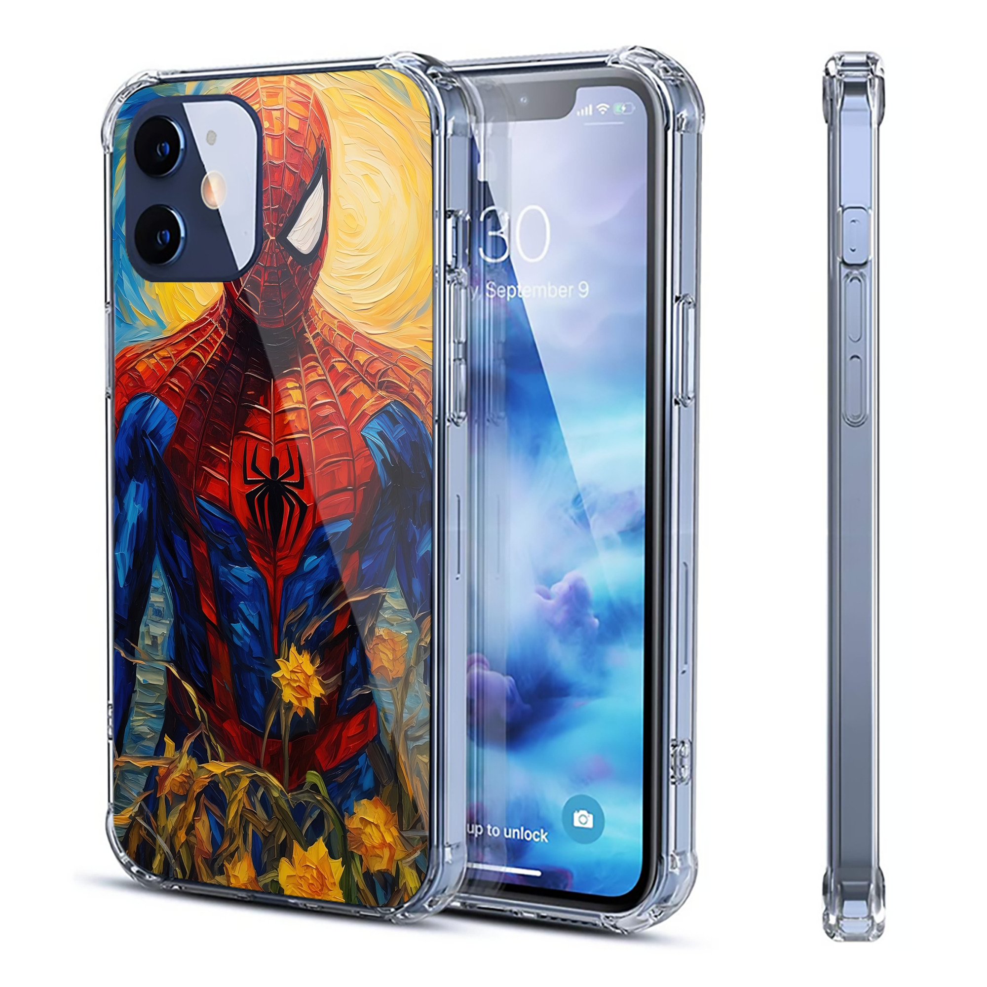 （画像用） Spider Man スパイダーマン 【iPhone 12シリーズ対応】透明スマホケース（クリアソフトケース）